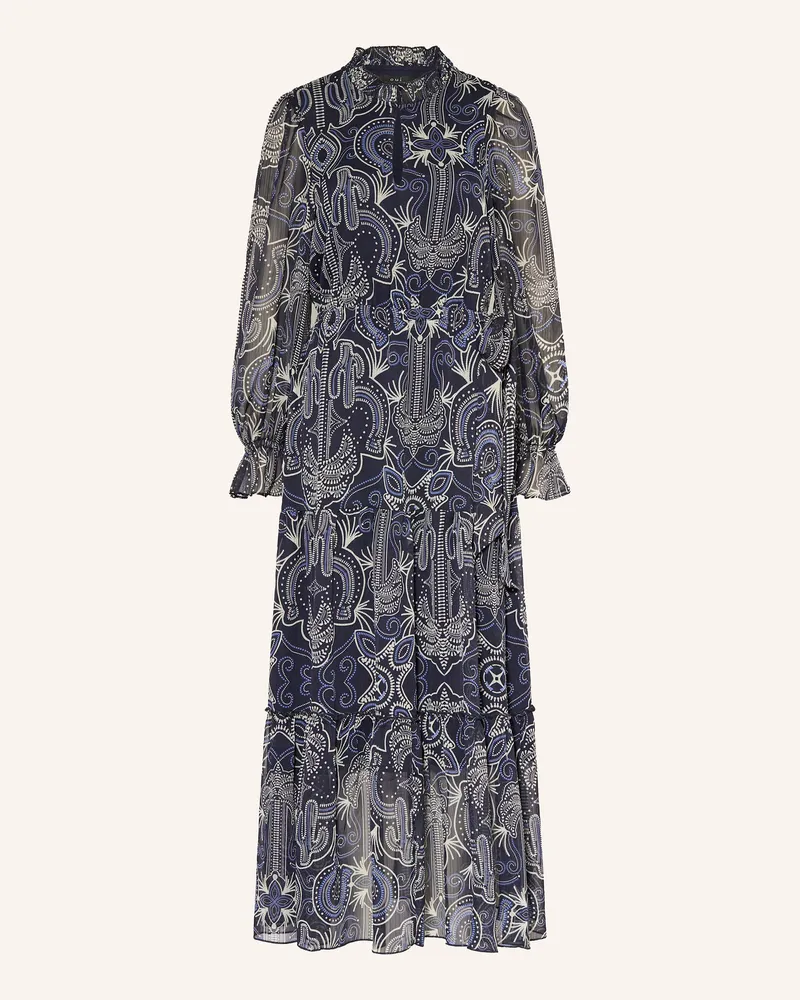 Oui  Kleid mit Rüschen Dunkelblau