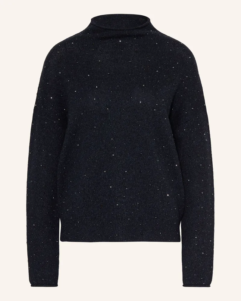 Luisa Cerano Pullover Mit Schmucksteinen blau Dunkelblau