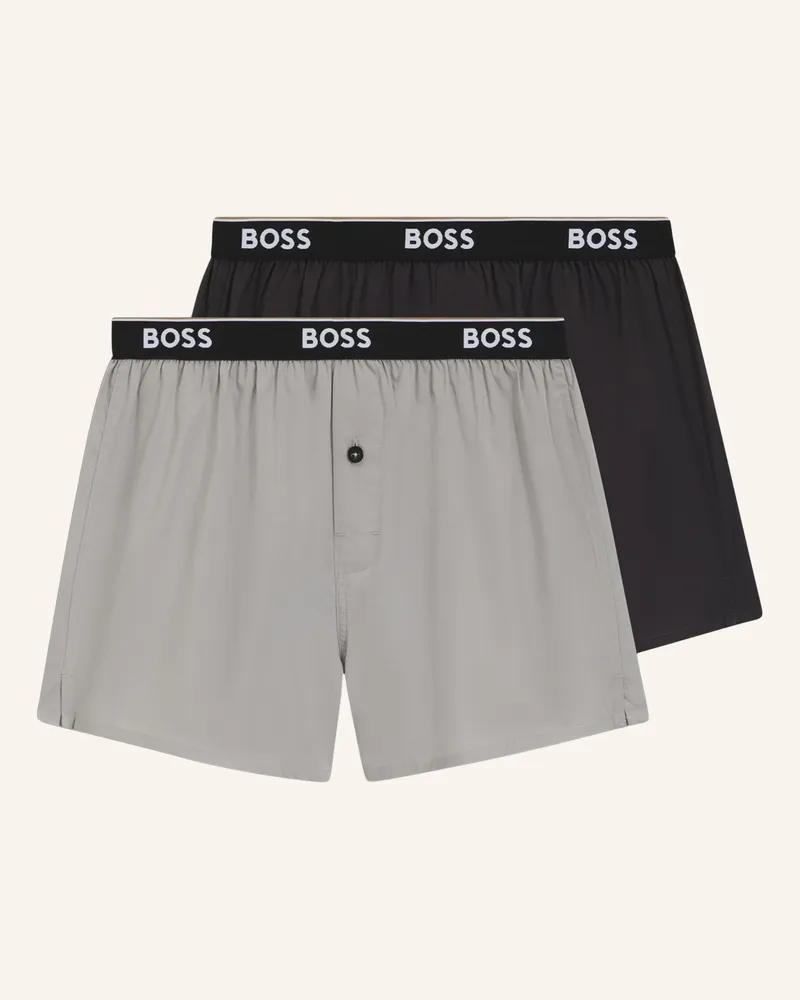 HUGO BOSS Pyjamas Unterteil 2P BOXER SHORTS EW Hellgrau
