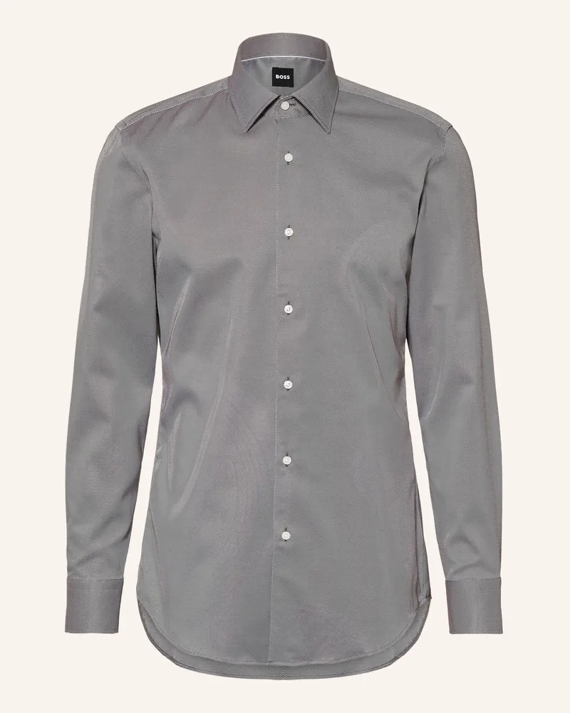 HUGO BOSS Hemd Hank Slim Fit braun Dunkelbraun