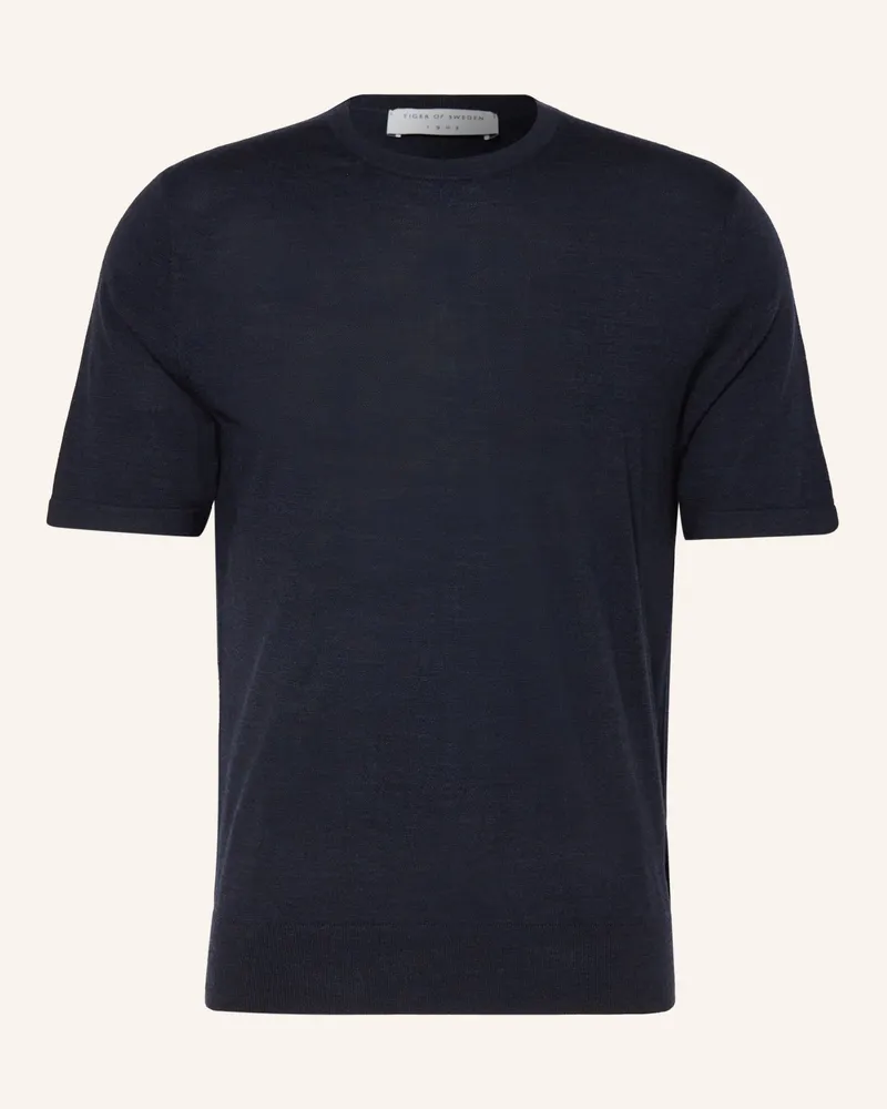 Tiger of Sweden Strickshirt Connor Aus Merinowolle blau Dunkelblau