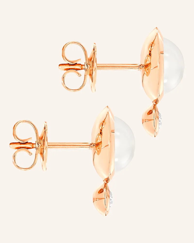 TAMARA COMOLLI Ohrstecker OHRSTECKER BOUTON MOONSTONE SAND/WHITE / CLASSIC sand Mondstein 18K Roségold Roségold