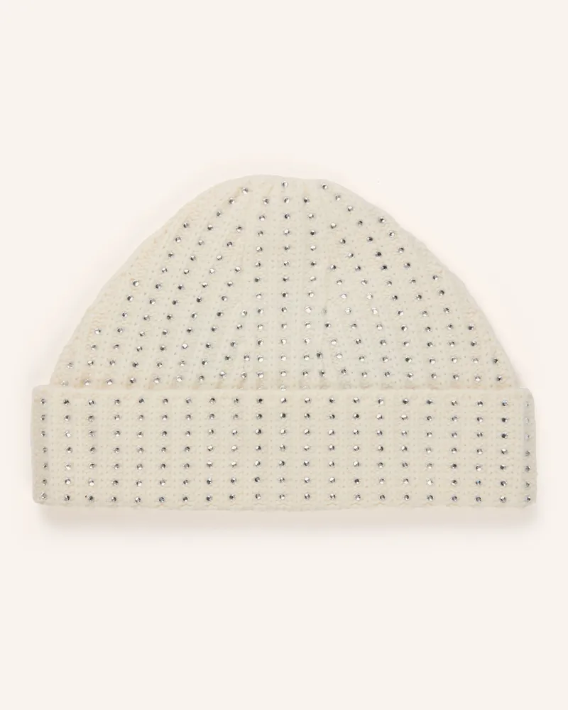 Maje Mütze Mit Schmucksteinen weiss Ecru