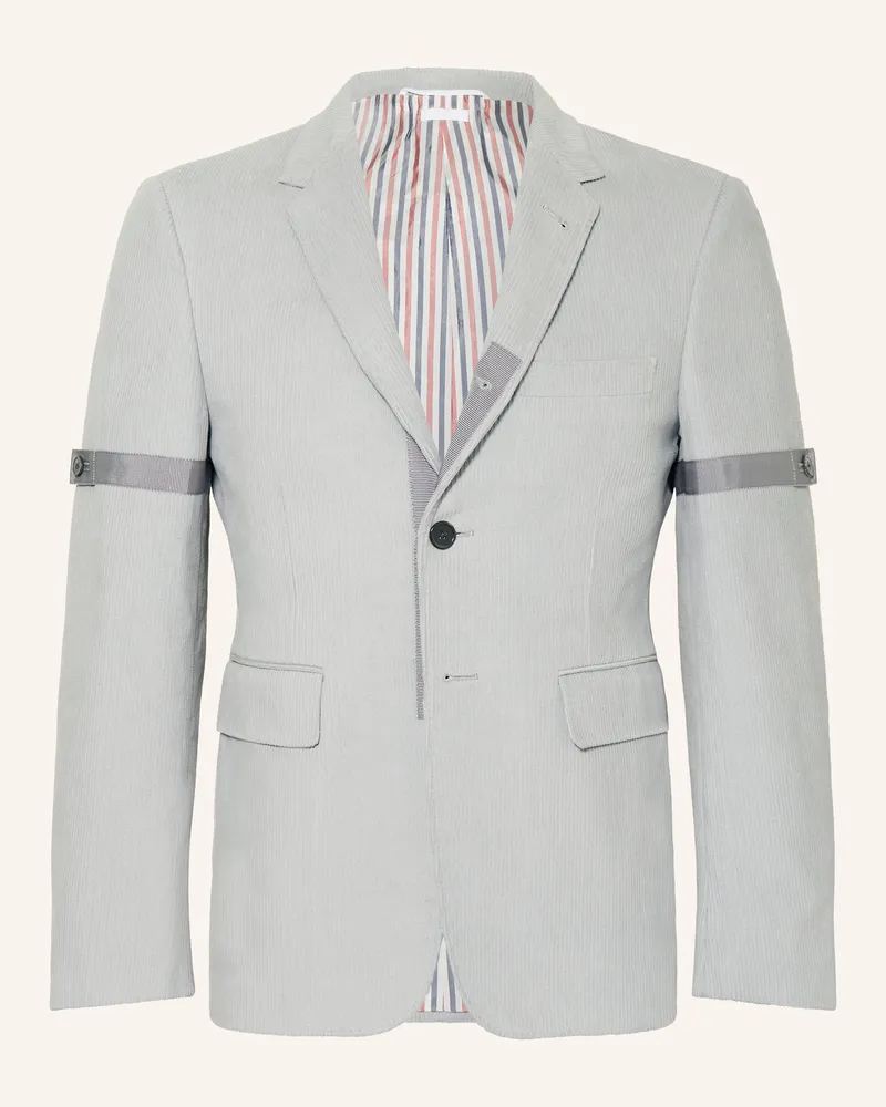 Thom Browne Anzugsakko Extra Slim Fit aus Cord Hellgrau