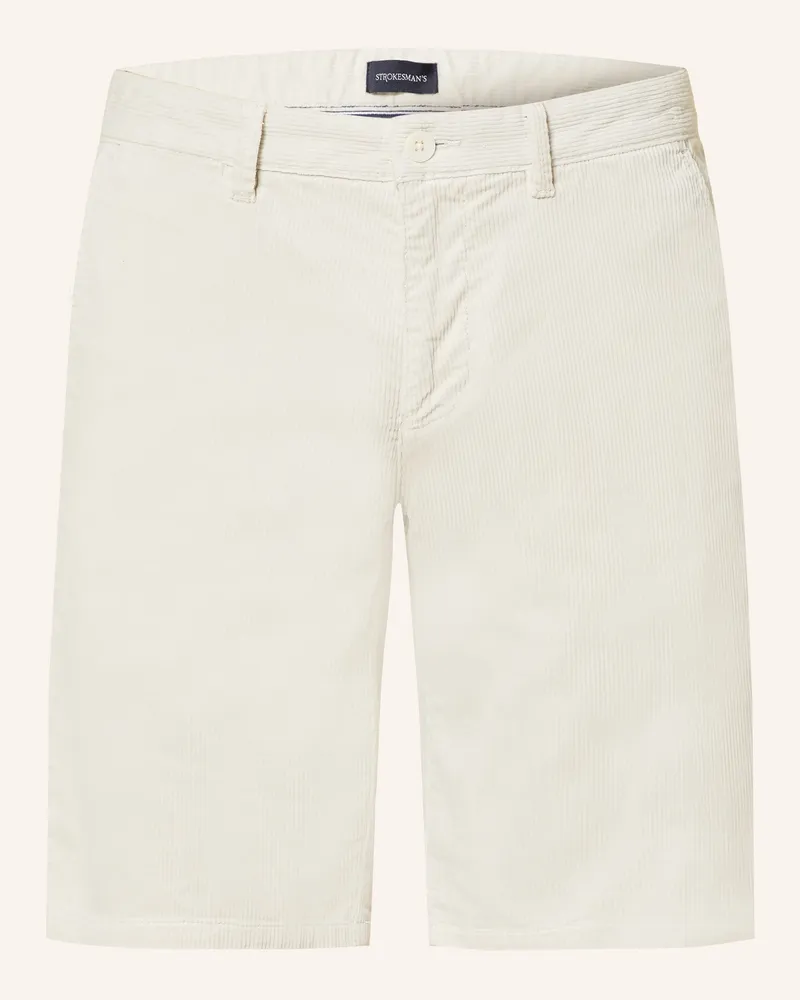 Strokesman's Chinoshorts Regular Fit Aus Cord weiss Beige