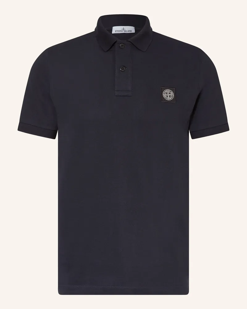 Stone Island Piqué-Poloshirt Slim Fit Dunkelblau