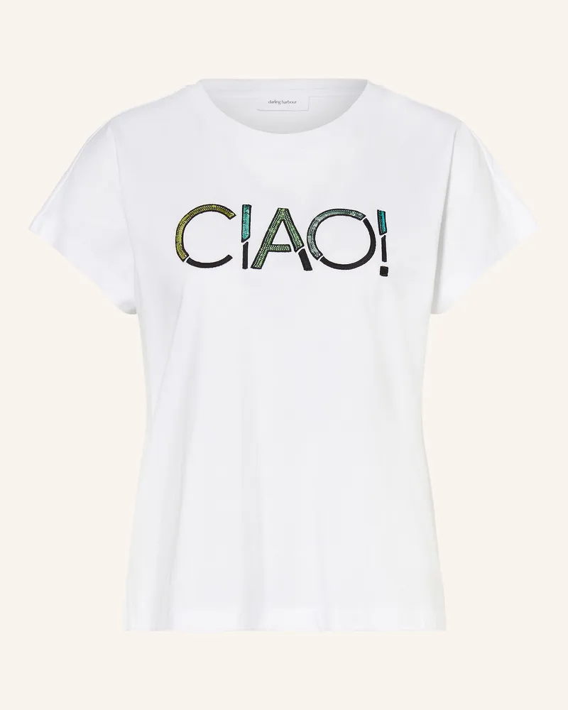 Darling Harbour T-Shirt mit Pailletten Weiß