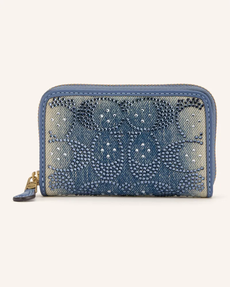 Coach Geldbörse Essential Small Mit Schmucksteinen blau Hellblau