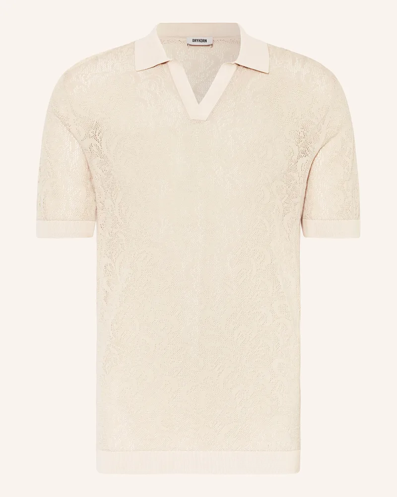 Drykorn Spitzen-Poloshirt BRAIAN Hellbraun