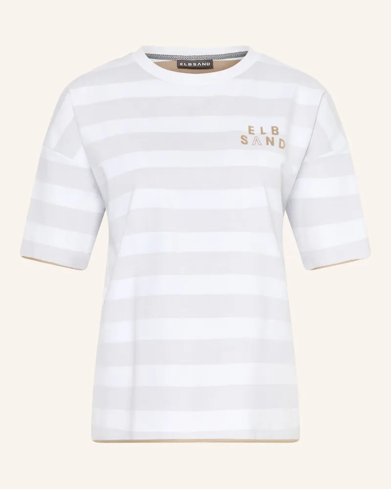ELBSAND T-Shirt Gry beige Weiss