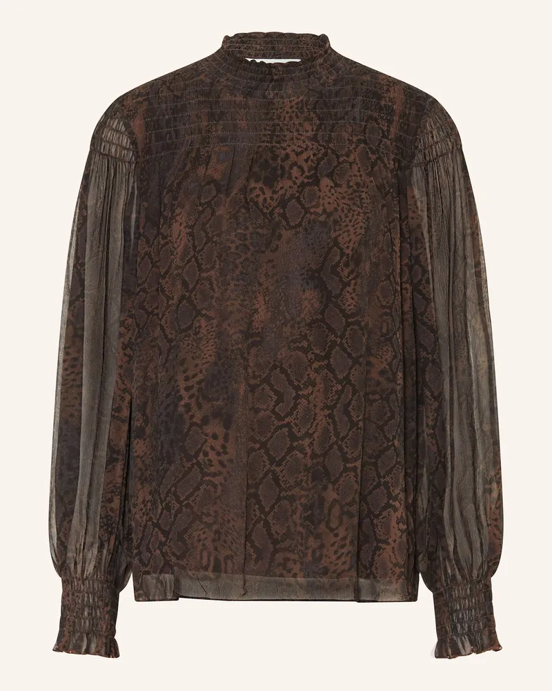 ba&sh Blusenshirt SHAMY mit Rüschen und Plissees Braun