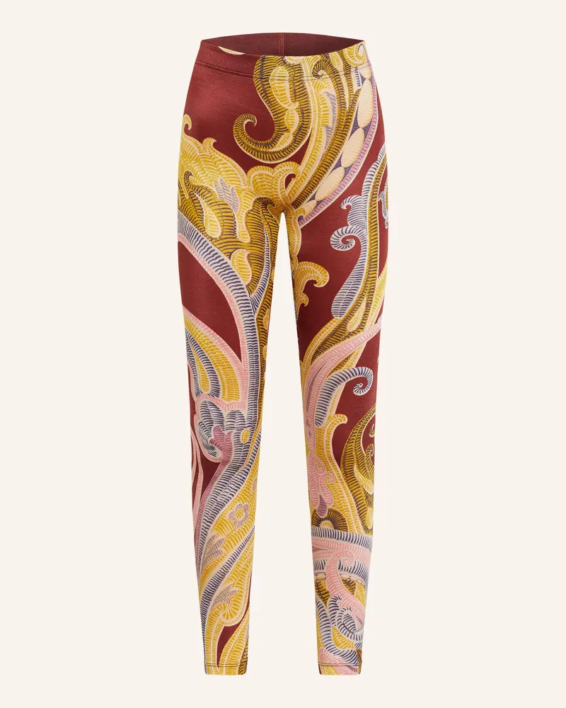 Wolford Feinstrumpf-Leggings Paisley Baroque rot Dunkelrot
