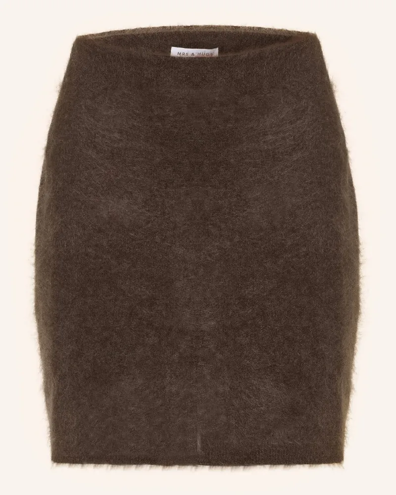 Mrs & HUGS Strickrock Aus Cashmere braun Dunkelbraun