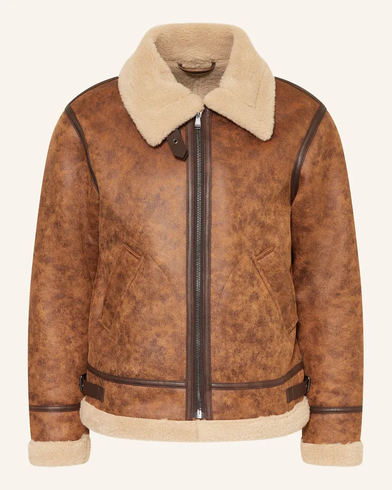 JOOP! Jacke mit Kunstpelz Cognac