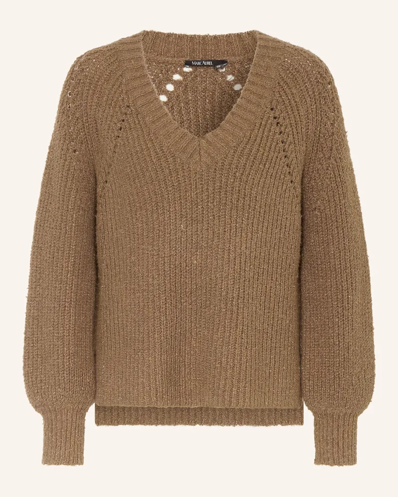MARC AUREL Pullover Mit Glitzergarn braun Taupe