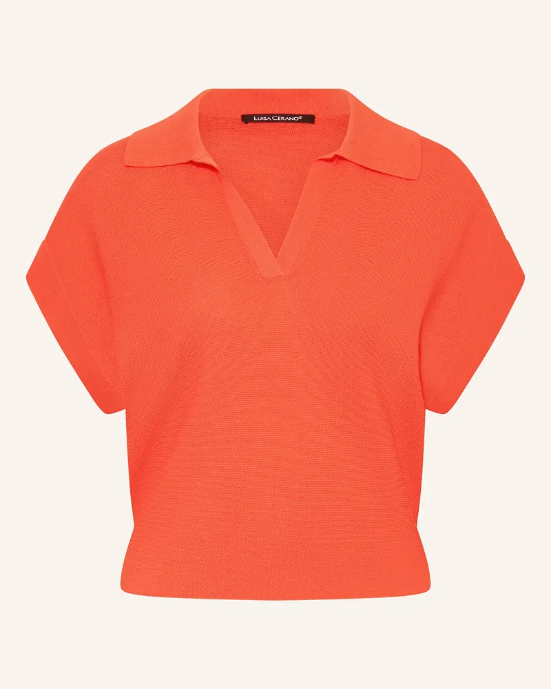 Luisa Cerano Strick-Poloshirt Orange