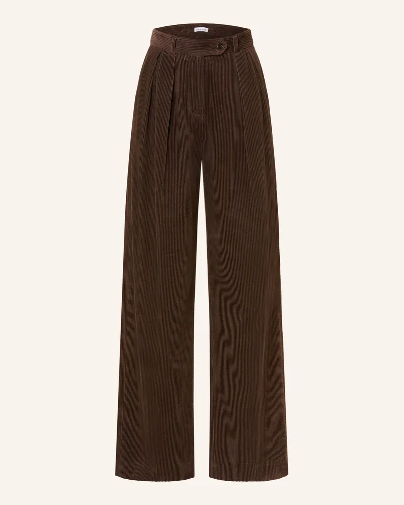 Mrs & HUGS Marlenehose Aus Cord braun Dunkelbraun