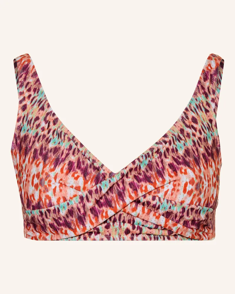 Lidea Bügel-Bikini-Top Batikblaze In Wickeloptik Mit Glitzergarn lila Orange
