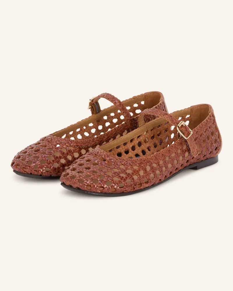 Billi Bi Mary-Jane-Ballerinas braun Cognac