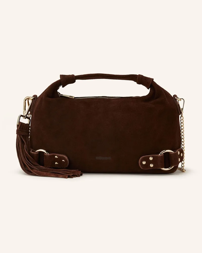 NÚNOO Umhängetasche DANDY FRINGE Dunkelbraun