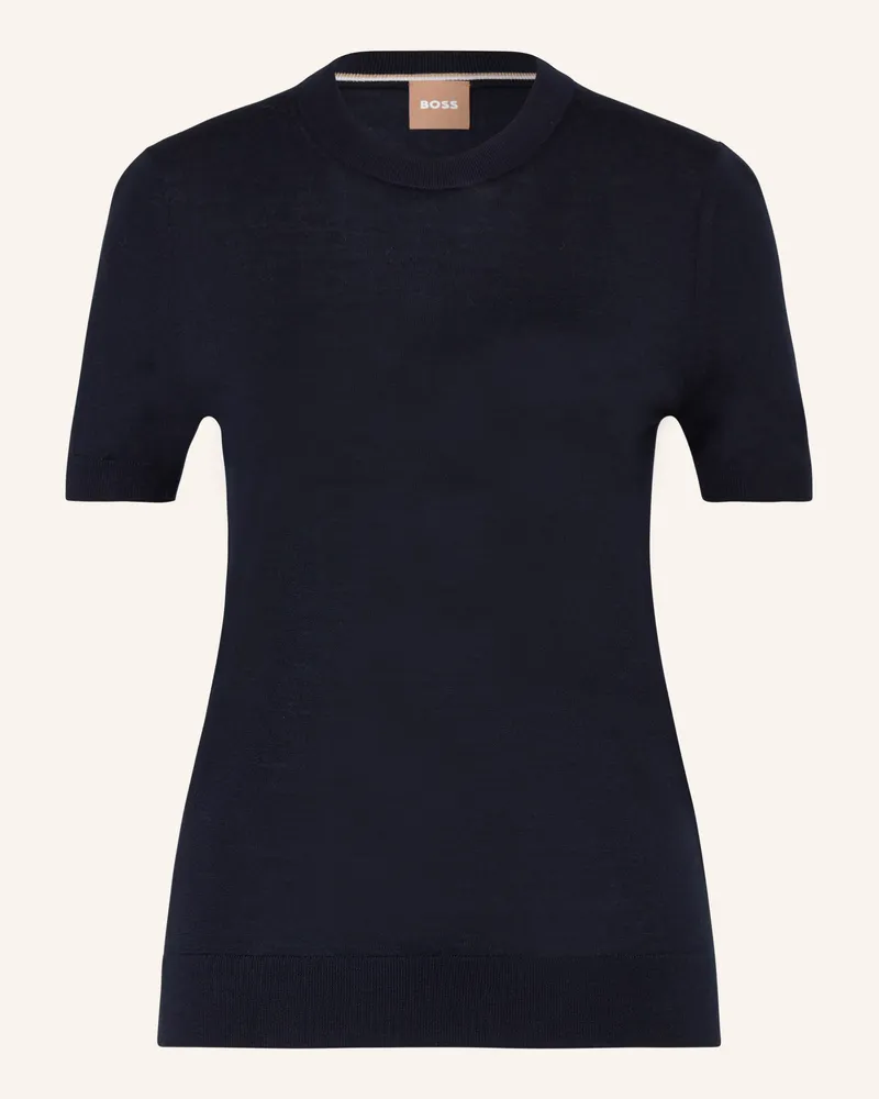 HUGO BOSS Strickshirt FALYSSIASI Dunkelblau