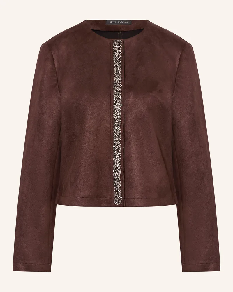 Betty Barclay Kastenjacke Mit Schmucksteinen braun Dunkelbraun