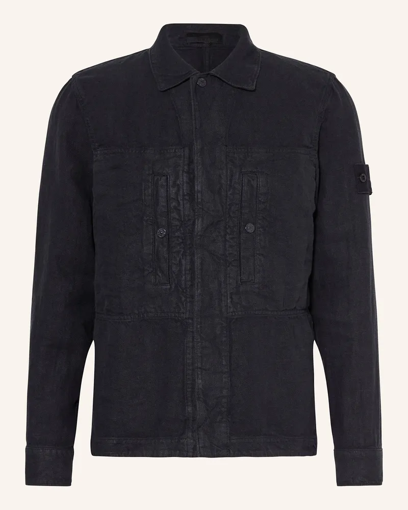 Stone Island Leinenjacke Gost blau Dunkelblau
