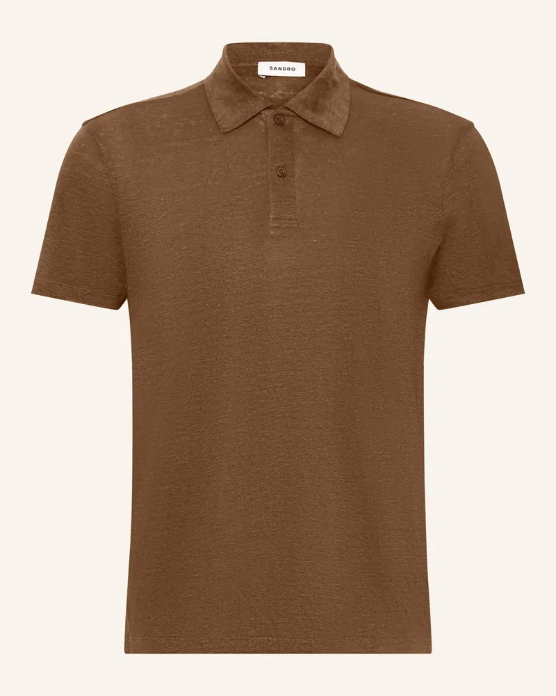 Sandro Leinen-Poloshirt braun Braun