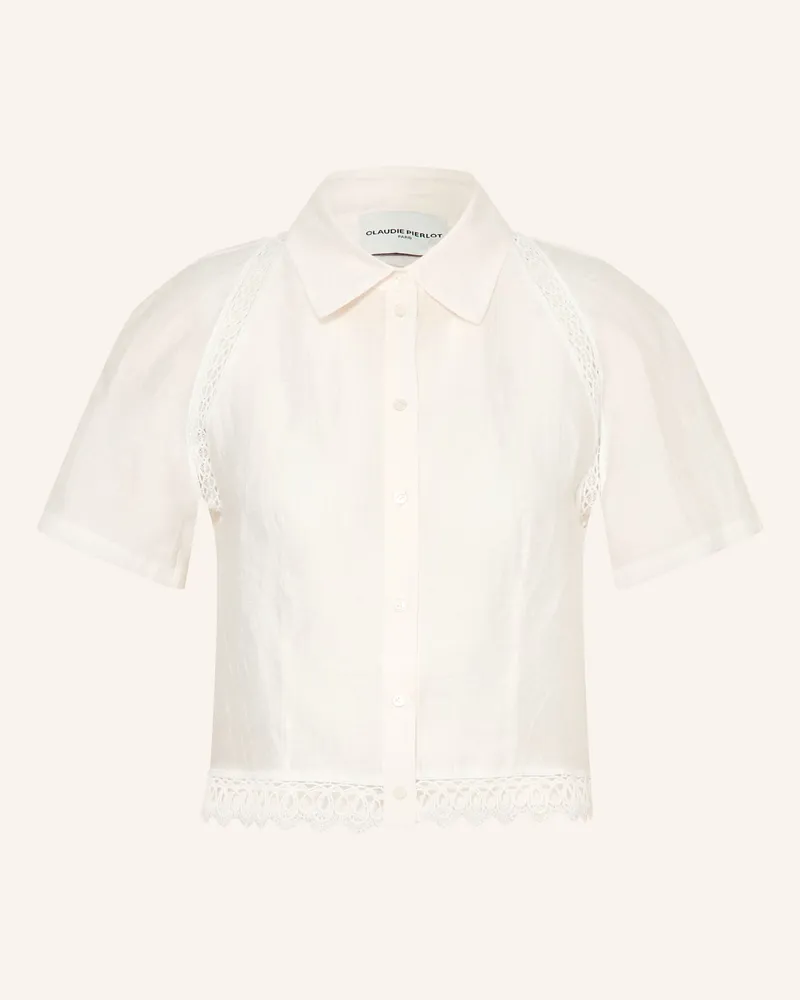 Claudie Pierlot Hemdbluse Mit Spitze weiss Ecru