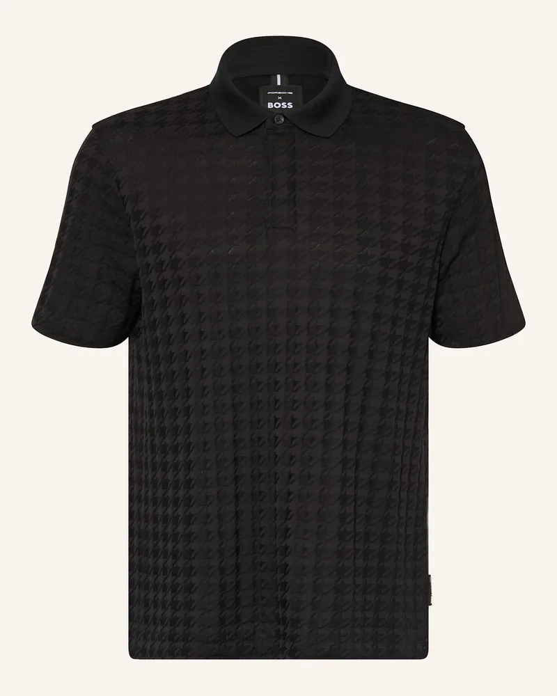 HUGO BOSS Strick-Poloshirt Schwarz