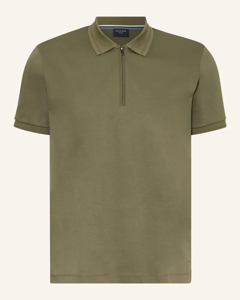 Olymp Jersey-Poloshirt Casual Comfort Fit gruen Oliv