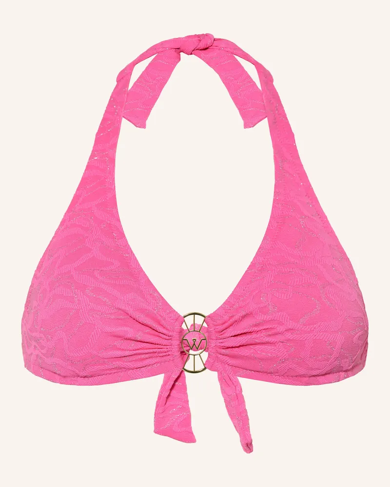 watercult Neckholder-Bikini-Top SUPERNOVA mit Glitzergarn Pink