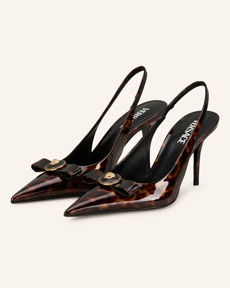 Versace Slingpumps Braun