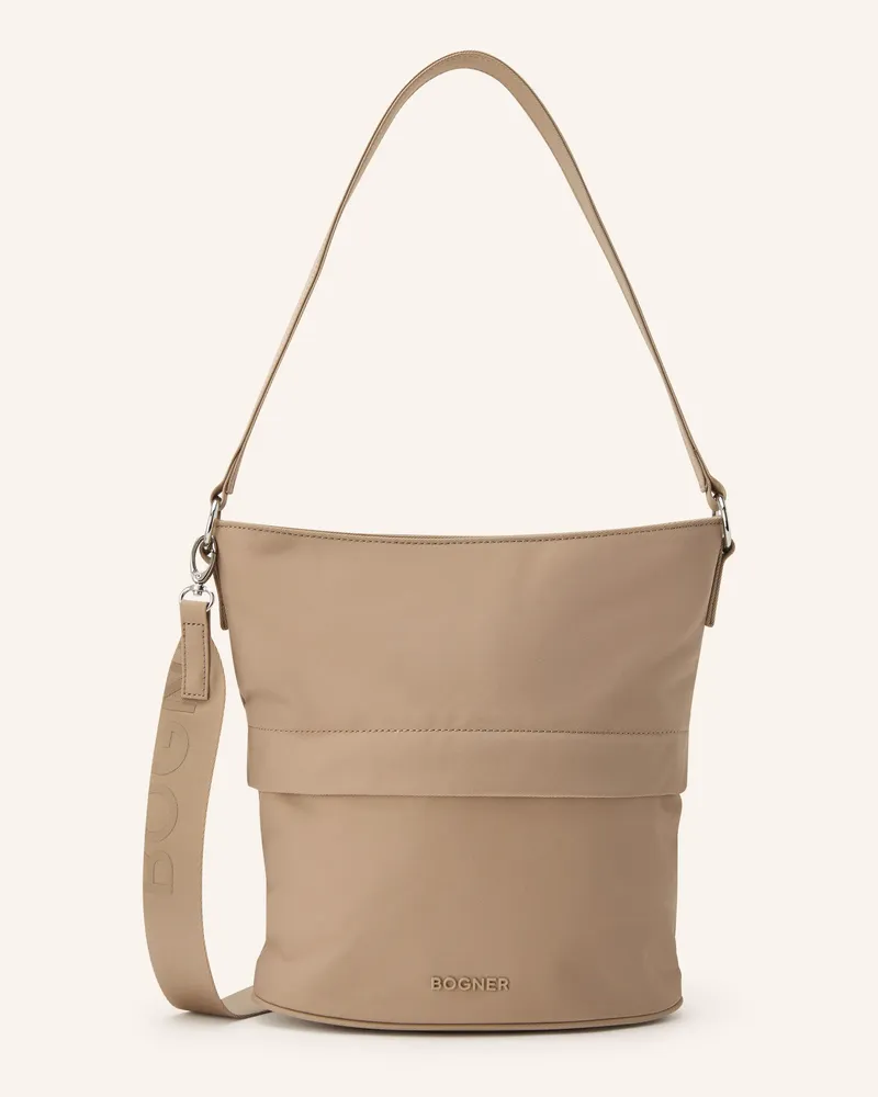 Bogner Schultertasche beige Hellbraun