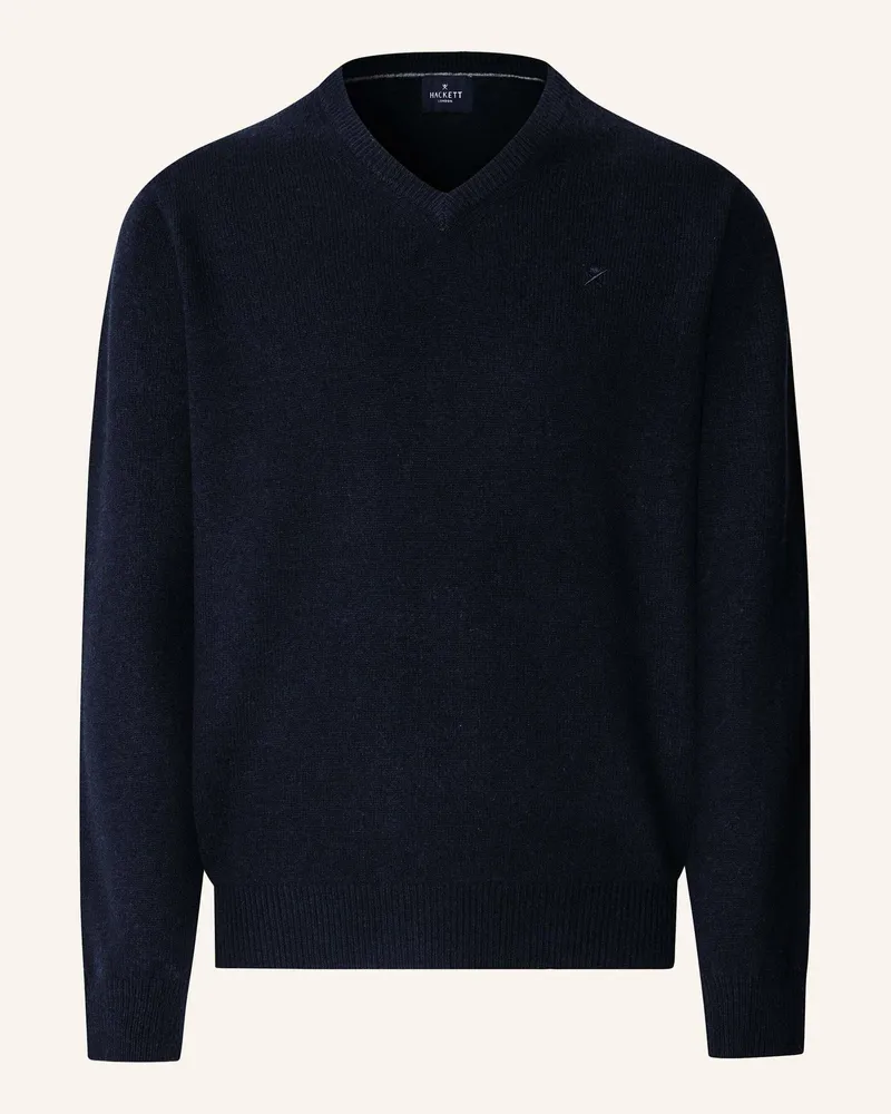 Hackett Pullover Lambswool V Neck blau Blau