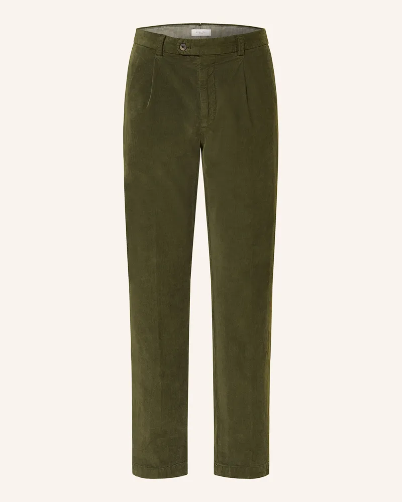 Boglioli Anzughose Regular Fit aus Cord Dunkelgrün