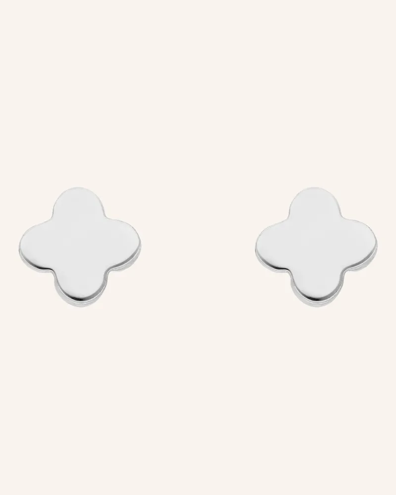 Leaf Ohrstecker Mini Clover Aus 14 Karat Gelbgold silber Weissgold