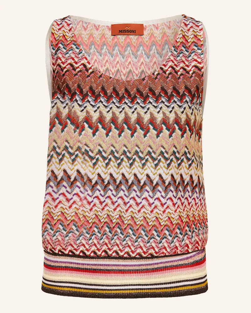 Missoni Stricktop Mit Glitzergarn pink Braun