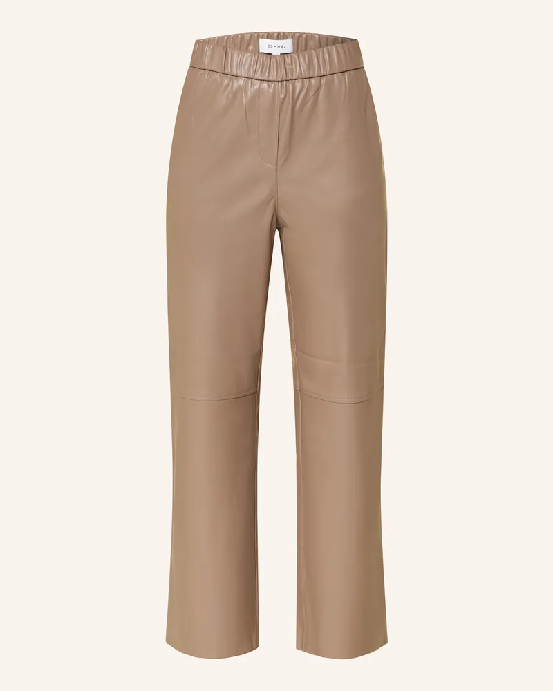 COMMA Hose in Lederoptik Taupe