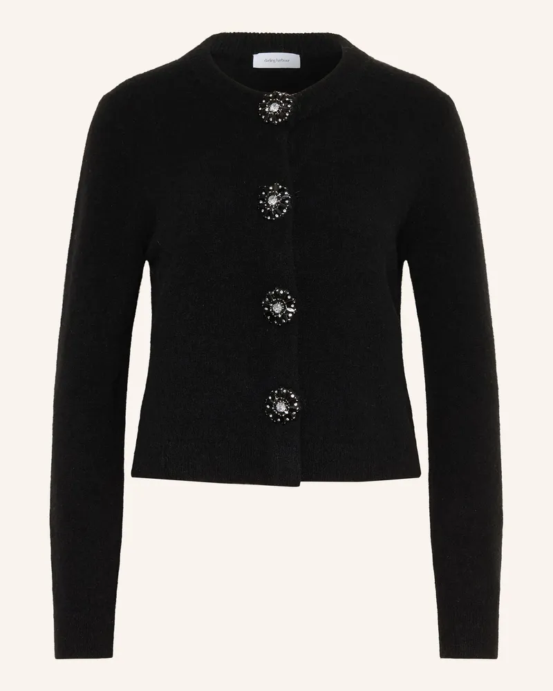 Darling Harbour Strickjacke Mit Schmucksteinen schwarz Black
