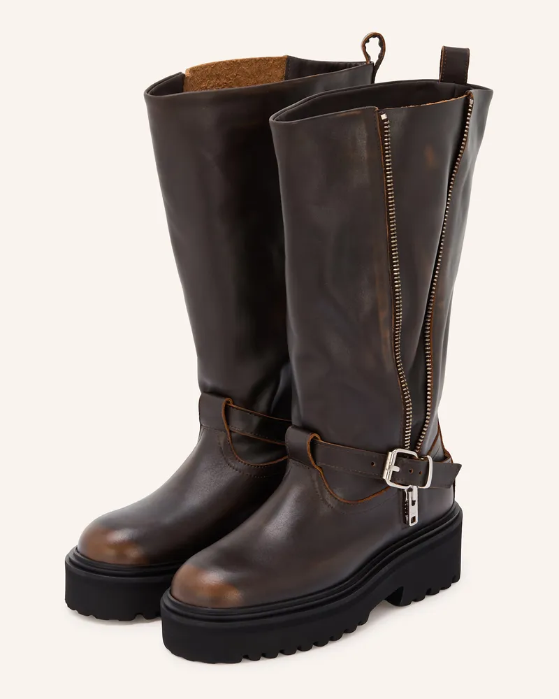 Maje Plateau-Boots Dunkelbraun