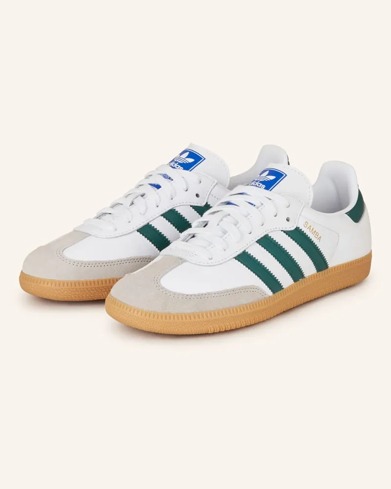 adidas Sneaker SAMBA OG - WEISS/ GRÜN Weiss