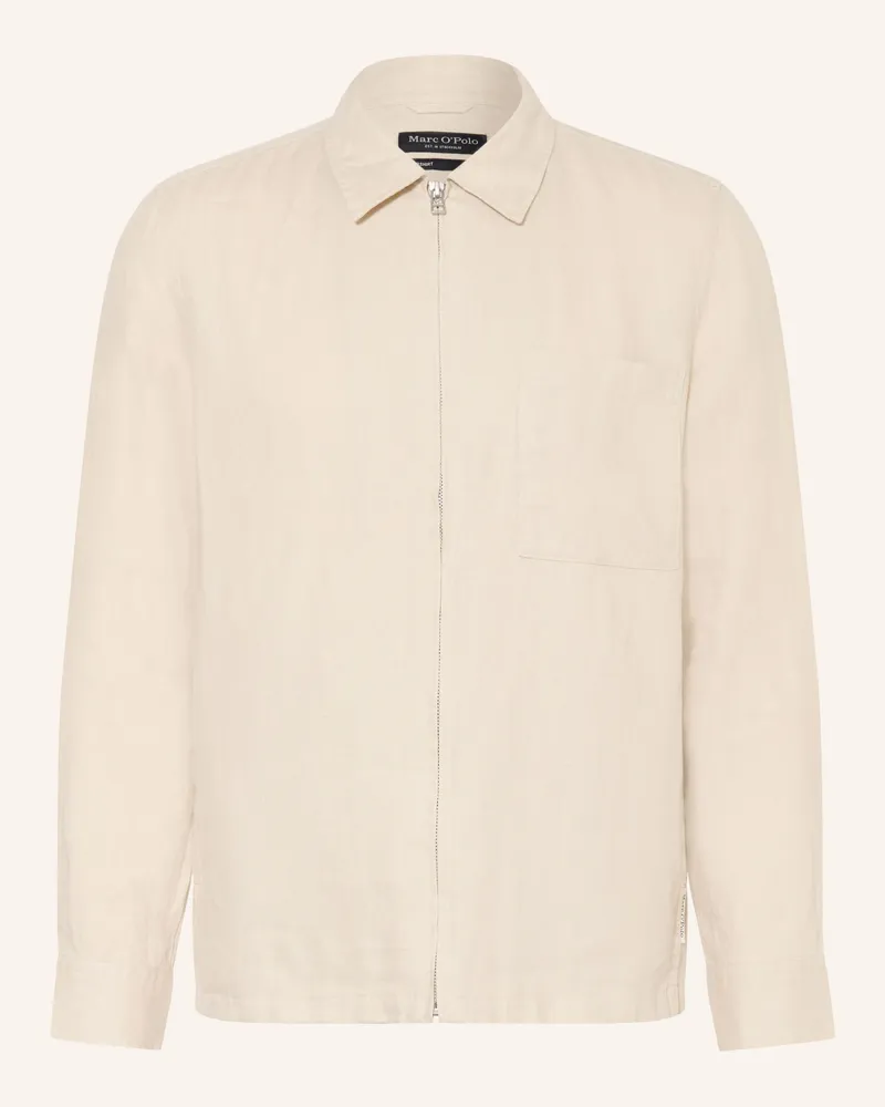 Marc O'Polo Leinen-Overshirt grau Hellgrau
