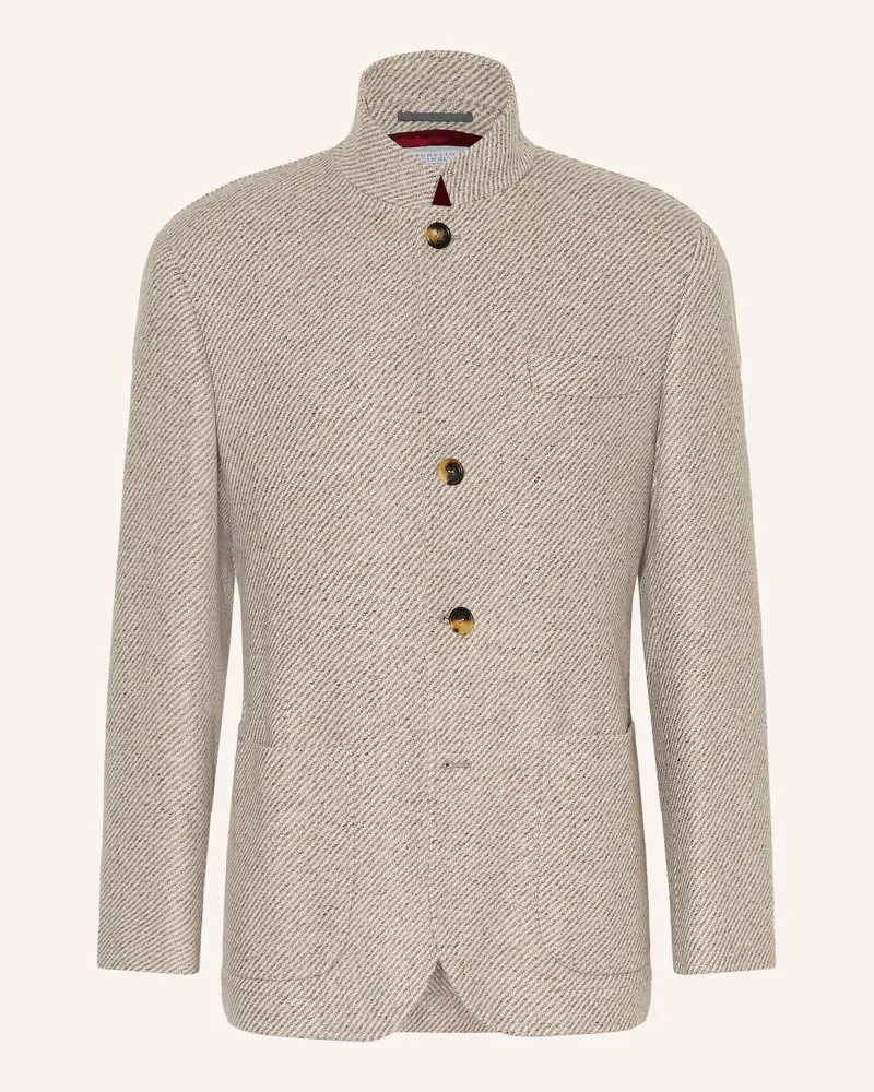 Brunello Cucinelli Jacke Mit Cashmere Und Seide beige Taupe
