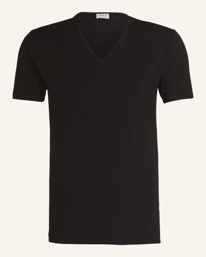 Zimmerli V-Shirt Pure Comfort schwarz Schwarz