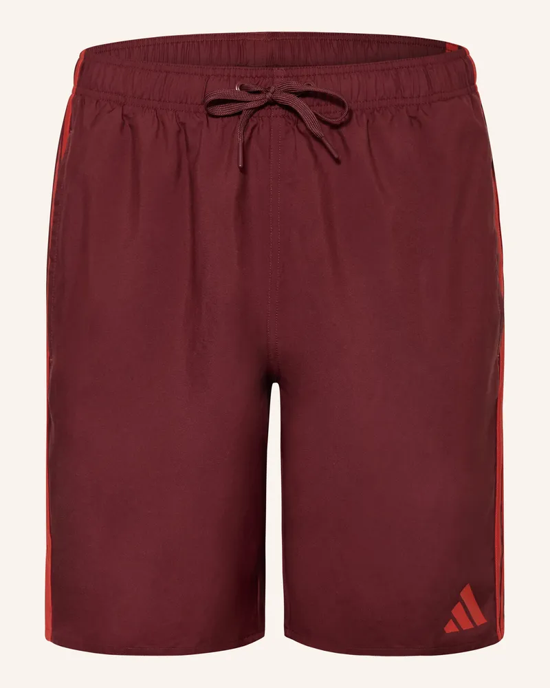 adidas Badeshorts Adicolor 3-Streifen 8-Inch rot Dunkelrot