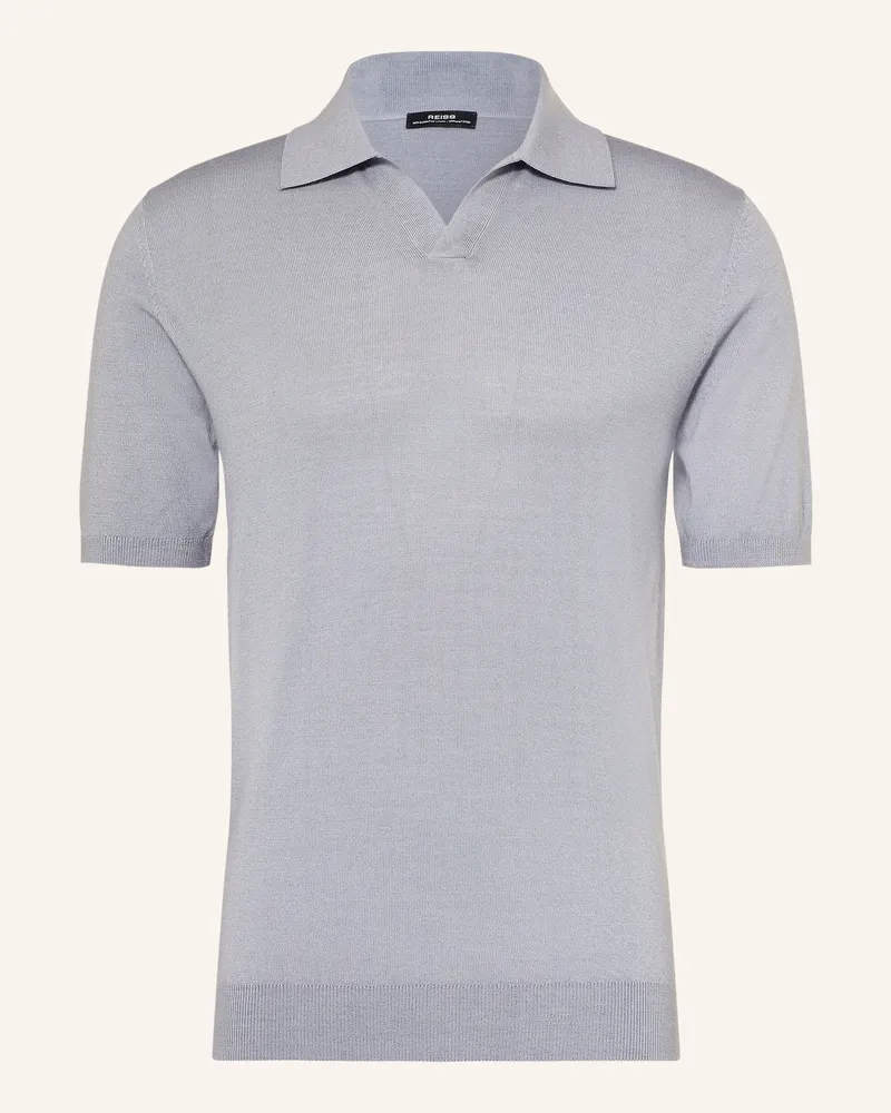 Reiss Strick-Poloshirt Rook blau Hellblau