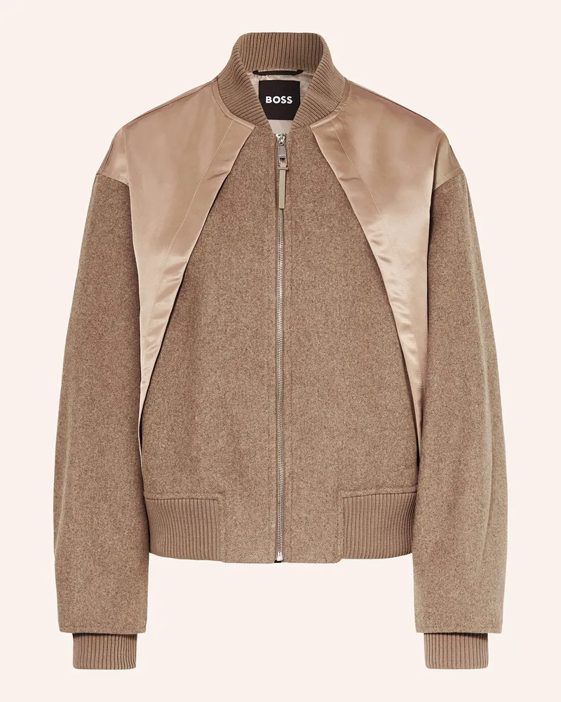 HUGO BOSS Blouson PAISIE im Materialmix Braun