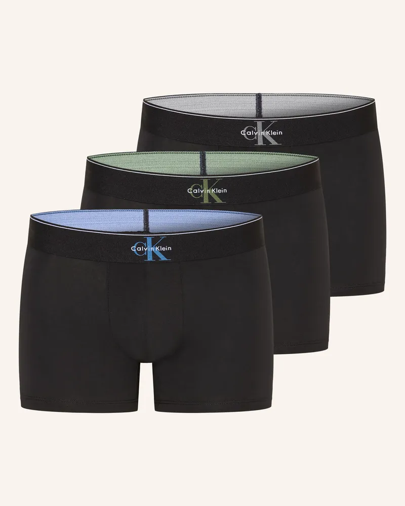 Calvin Klein 3er-Pack Boxershorts Graphic Monogram schwarz Schwarz