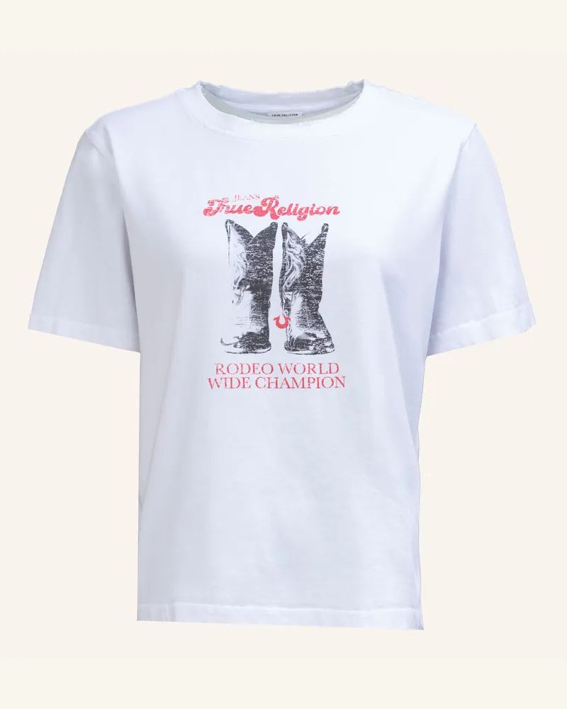 True Religion T-Shirt Boots weiss Weiss
